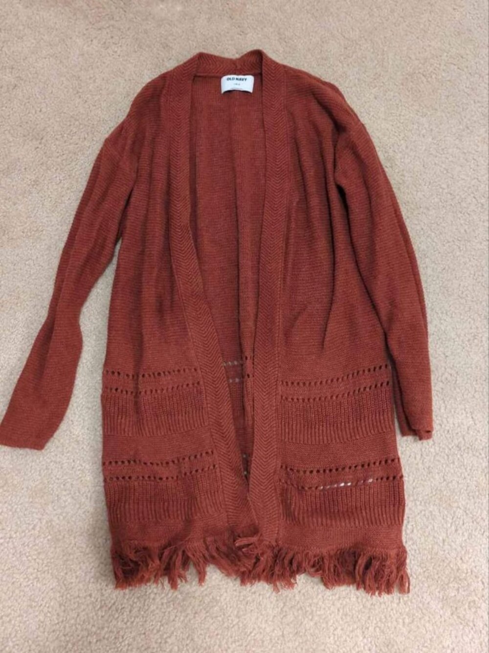 Girls size large old navy long sweater